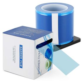 Universal Barrier Film 4" x 6". Roll of 1200 Disposable Adhesive Blue Tape in Dispenser Box. Protective Plastic 2 mil Sheets for Dental, Tattoo